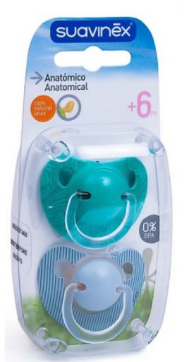 Rubber Anatomic Pacifier 6M + 2 Units