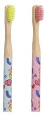 Smiley Word Bamboo Toothbrush 2 Pieces