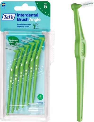 Angle Interdental Brush 0.8 Green 6 Units